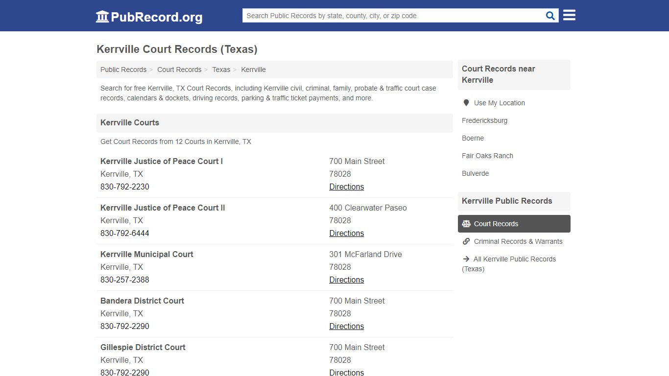 Free Kerrville Court Records (Texas Court Records) - PubRecord.org